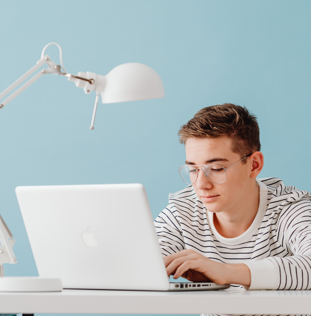 Student using AI tools on laptop to study smarter